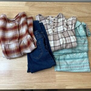 Lot of Four Girls 4T Dresses, Jeans and Pajamas